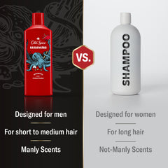 Old Spice Krakengard conditioner dispense shot demonstrates easy shower-time use.