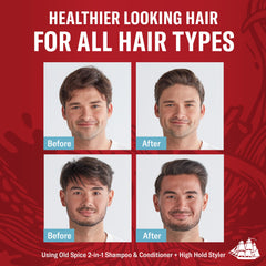 Old Spice Krakengard hair closeup reveals shinier, fuller-looking strands.