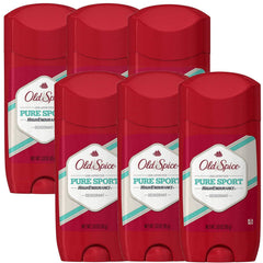 Old Spice Pure Sport deodorant stick 3oz demonstrates long-lasting freshness for daily workouts.
