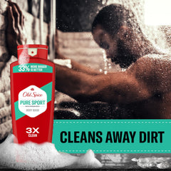 Old Spice Pure Sport scent bottle label highlights lemon lime notes.