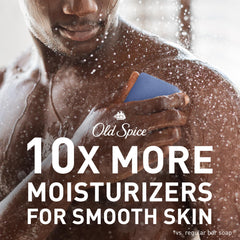 Old Spice Seas the Day bar soap closeup suds—rich lather for gentle cleansing.