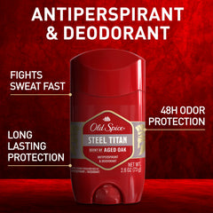 Old Spice Steel Titan bottle cap closeup emphasizes secure seal and freshness.
