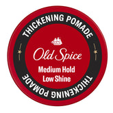 Old Spice Thickening Pomade bottle-pour demonstrates easy, mess-free application for quick styling.