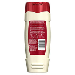 Old Spice Timber bottle pouring to display gel-lather texture and minty scent.