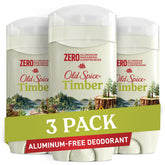 Old Spice Timber Sandalwood deodorant stick for all-day freshness and odor control.