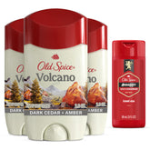 Old Spice Volcano deodorant stick with citrus-amber-patchouli scent for daily freshness.