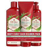 Old Spice Wavy Curly Shampoo bottle pour demonstrates soothing hydration for scalp and curls