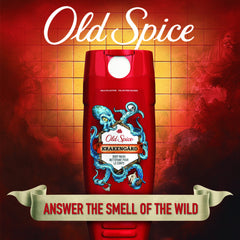 Old Spice Wild packaging art featuring Krakengard sea monster design.