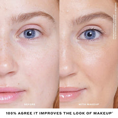 Skin with golden glow after Banana Bright Mini application for radiant finish.