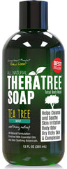 Oleavine TheraTree soap bottle for daily cleansing with neem and tea tree oils.