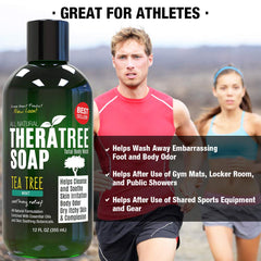 Oleavine TheraTree ingredients featuring neem and tea tree for skin comfort.