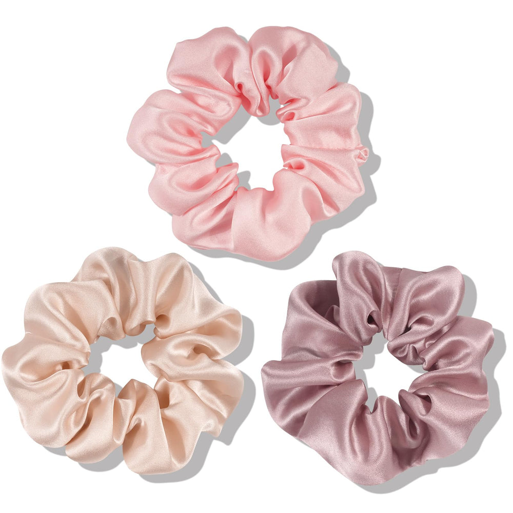 OLESILK 100% Mulberry Silk Scrunchies Pack: gentle on hair, reduces tugging.