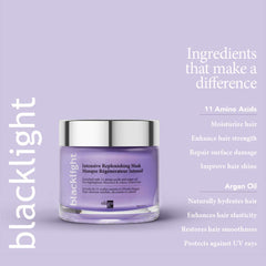 Oligo Professionnel Blacklight mask texture closeup shows smooth, creamy application.