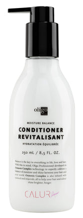 Oligo Calura Moisture Balance bottle with mineral-infused hydration for dry hair.