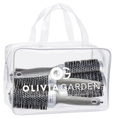 Olivia Garden ceramic-ion round brush ci-25 white-gray barrel close-up showing smooth frizz control