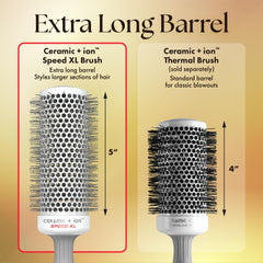 Olivia Garden Ceramic Ion Speed XL brush retractable-sectioning-pick helps precise parting during blowouts.