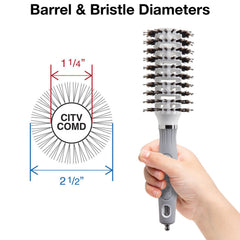 Olivia Garden Ceramic+Ion Turbo Vent Pro brush in action shows fast airflow for efficient blowouts.