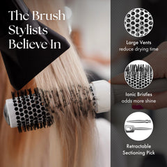 Olivia Garden CI-20 ion material detail emphasizes anti-static, smoother results.