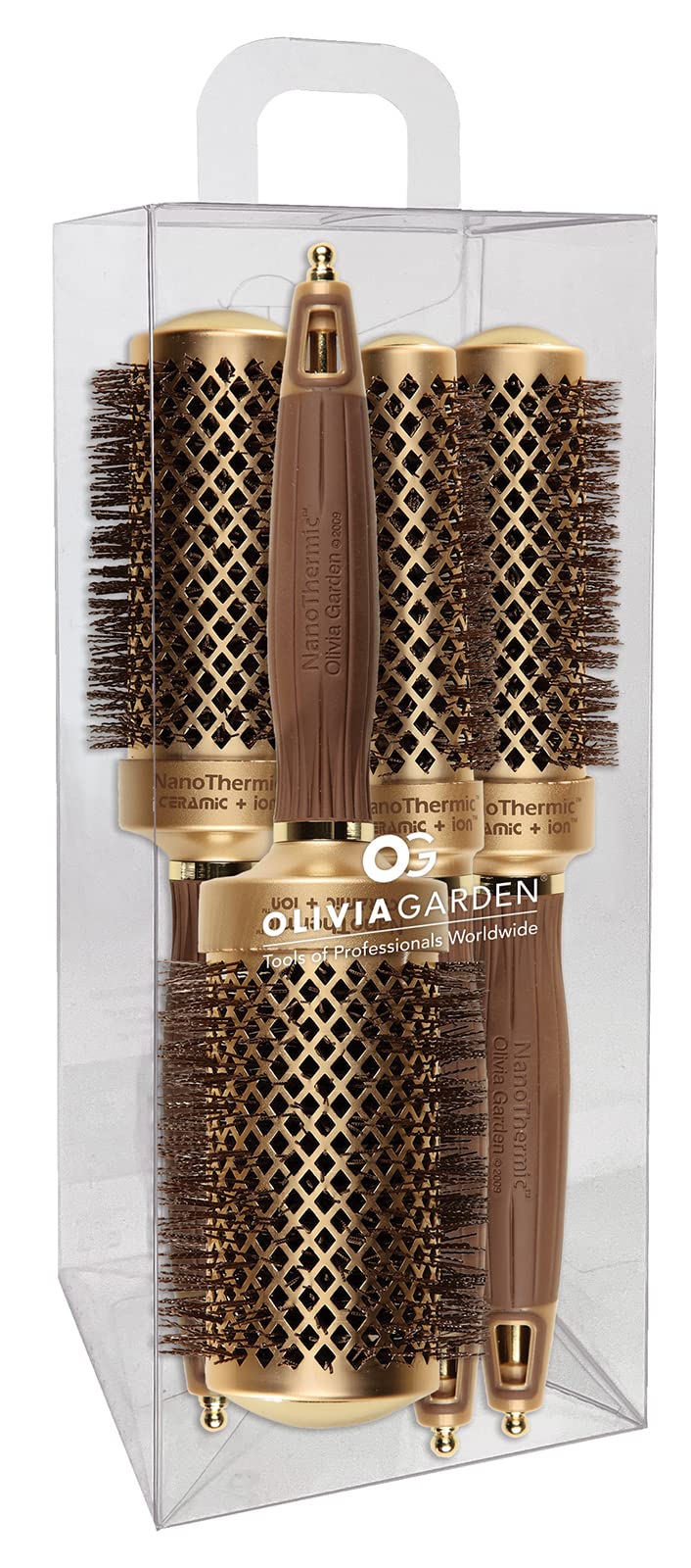 Olivia Garden NanoThermic ceramic barrel close-up showing even heat distribution for smooth styling.
