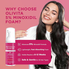 Close-up of hair density with OLIVITA for fuller look