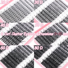OLLAVO cluster lashes 9-16mm range shown for natural daily wear.