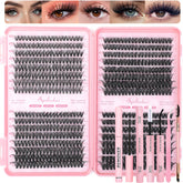 OLLAVO Lash Clusters Kit 640pcs contents for versatile DIY lash styles and cost-saving convenience.