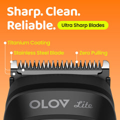 OLOV LITE LED indicator shows battery level for timely grooming sessions.