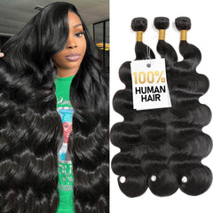Olsmkis Brazilian virgin hair bundles 18 inch body wave for natural fullness