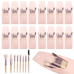 Olutacot travel makeup brush set in ivory beige bag for easy on-the-go application.