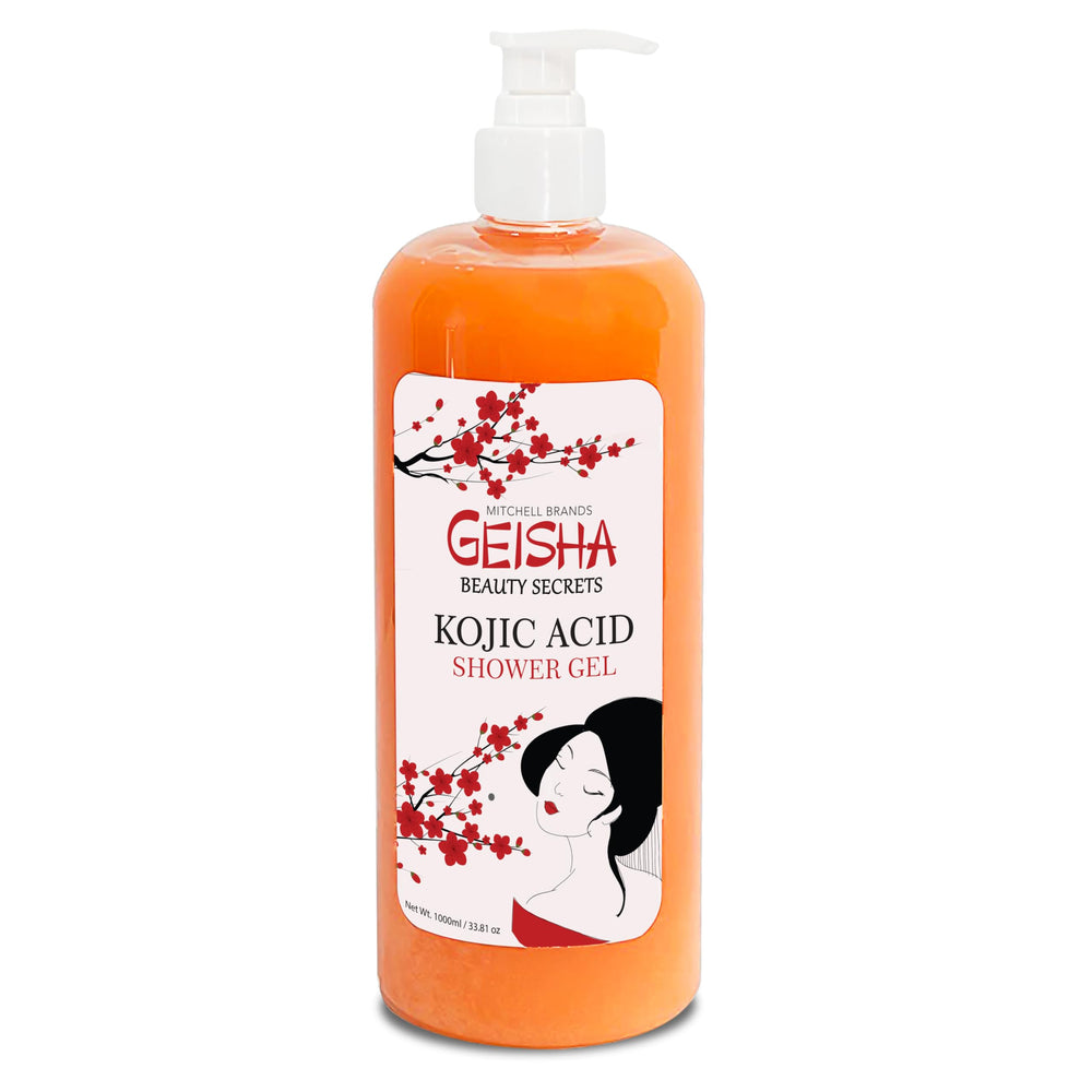 OMIC Geisha bottle front highlights premium kojic formula for radiant skin.