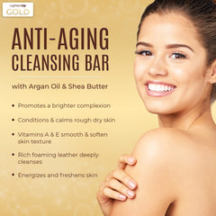 OMIC Lighten-Up cleansing bar lathers rich foams for a clean, refreshed skin feel.