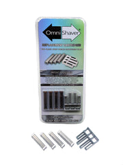 OmniShaver refill-4cartridges shows four blades for extended shaves