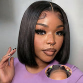 omswet Wear and Go Bob Wig 10 inch lifestyle shot for easy daily styling