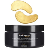 OMWAH activated charcoal hydrogel under-eye patches pack image for long-lasting hydration.