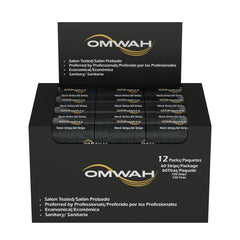 OMWAH neck strip bulk pack ready for daily barber shop use.