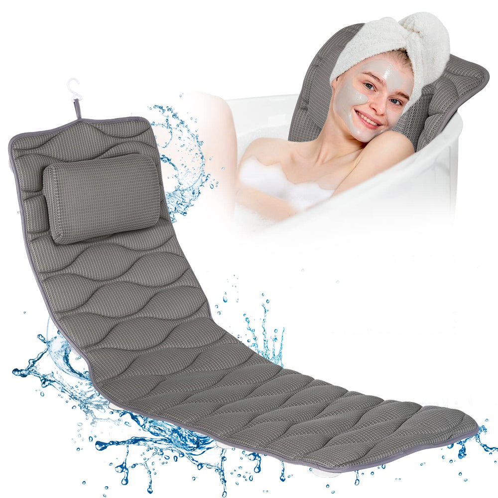 OMYSTYLE full body bath pillow in tub setup for enhanced comfort during long soaks