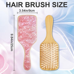 Omzjsvyq wooden bristle detangler closeup helps smooth hair without breakage.