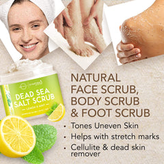 O Naturals Dead Sea salt granules closeup highlighting gritty texture for exfoliation
