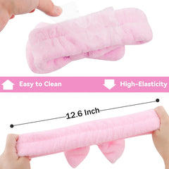 Ondder spa headband coral fleece soft on skin during washes.