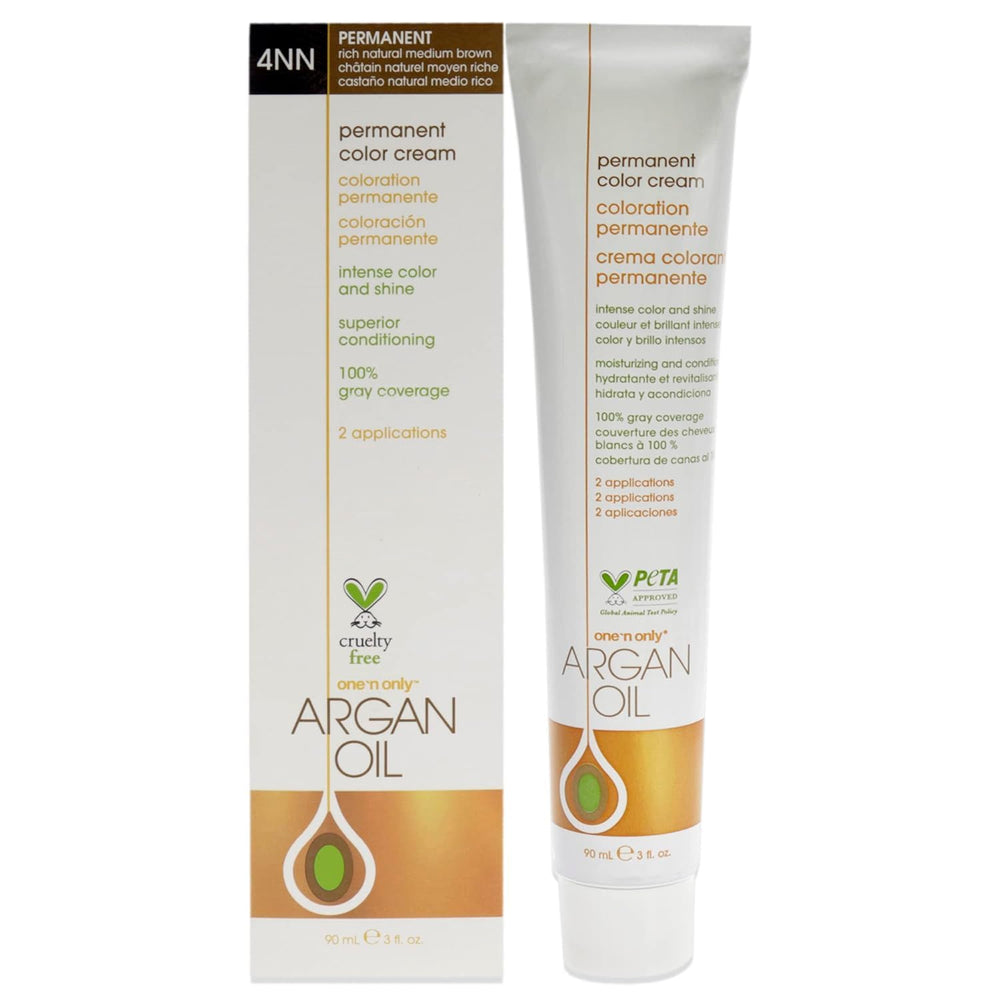 One N' Only Argan Oil Permanent Color application demonstrates even coverage for rich lasting tone.
