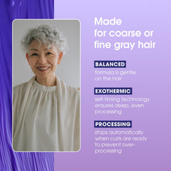 One 'N Only Shiny Silver Perm Kit hands applying product for comfortable home use.