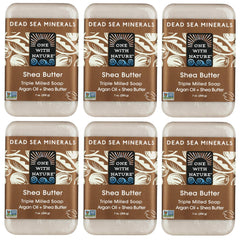 One With Nature Dead Sea Mineral Soap bar close-up highlighting moisturizing shea butter for daily cleansing
