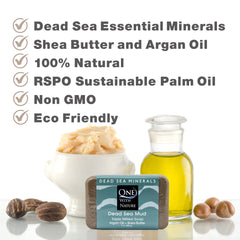 One With Nature Dead Sea Mud Soap mineral-rich image emphasizes exfoliation and mineral benefits