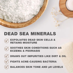 One With Nature Dead Sea Salt Close-Up shows minerals like magnesium.