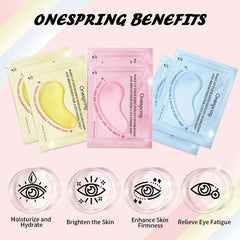 Onespring Eye Masks retinol patches smoothing fine lines close-up.