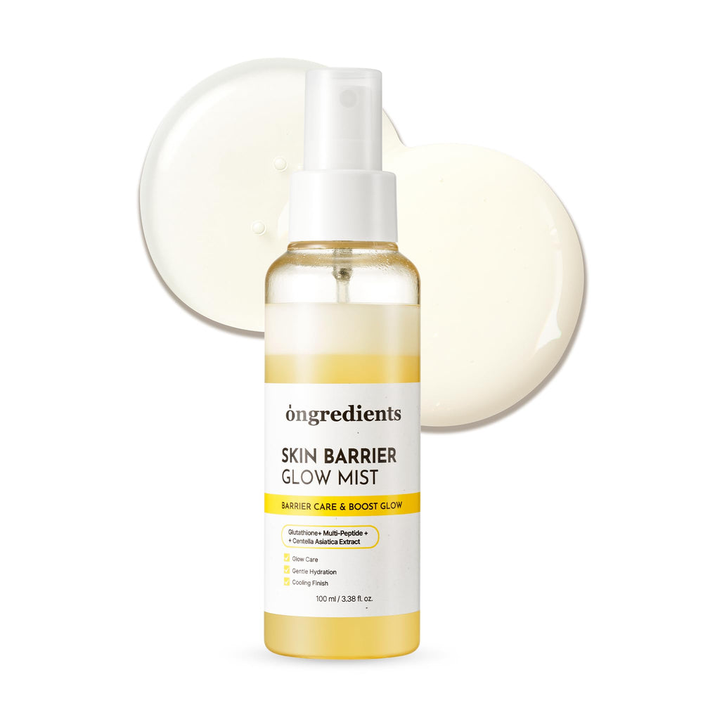 ONGREDIENTS Skin Barrier Glow Mist bottle ready for daily refreshing hydration and barrier support.