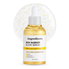 ONGREDIENTS skin-barrier-glow-serum-bottle promotes fast absorption and a radiant skin barrier.