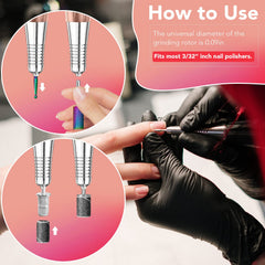 Onism tungsten collection highlights varied bits for acrylic and gel removal.