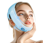 ONLUKY chin strap sleeping sky blue demonstrates comfortable night wear for a V-line look