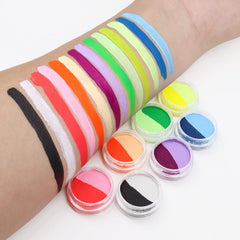 ONMAY 14-color swatches reveal vibrant neon pigments for eye and body art.
